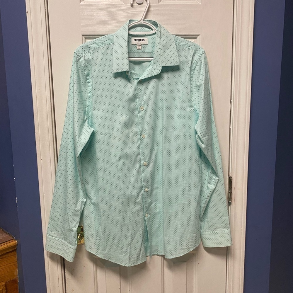 Express Extra Slim M Button Down Long Sleeve Shir… - image 2